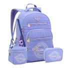 Kit Mochila Costas Color Up Lancheira Estojo Glitter Juvenil Cor:Lilás