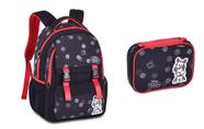 Kit Mochila Costas Disney Tsum Tsum Preto Estojo Box 2026 Preto Disney Tsum Tsum