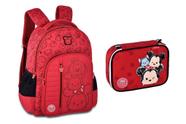 Kit Mochila Costas Disney Tsum Tsum Vermelho Estojo Box 2026 Vermelho