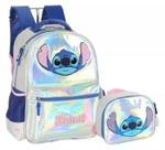 Kit Mochila Costas Holográfica Stitch Com Lancheira 2025