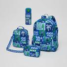 Kit Mochila Costas Lancheira Estojo E Garrafa Fabula Bento Playa