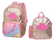 Kit Mochila Costas + Lancheira Lilica Ripilica Golden Pacific Kit Mochila Costas + Lancheira Lilica Ripilica Golden Pacific
