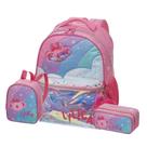 Kit Mochila Costas Lilica Super Star + Lancheira e Estojo Duplo