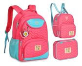 Kit Mochila Costas Luluca Lu Like Lancheira e Estojo Juvenil Escolar