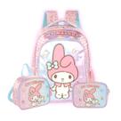 Kit Mochila Costas My Melody Escolar Lancheira E Estojo Box