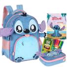 Kit Mochila Costas Stitch Angel Pelucia 3d Infantil Disney