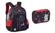 Kit Mochila Costas Tsum Tsum Preto vermelho Estjo Box 2026 Preto Tsum Tsum
