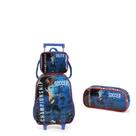 Kit Mochila De carrinho Escolar Futebol Soccer + Estojo e Lancheira - luxcel Kit Mochila De carrinho Escolar Futebol Soccer + Estojo e Lancheira - luxcel