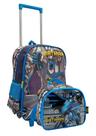 Kit Mochila de Carrinho Escolar Infantil + Lancheira Batman Cor:Azul