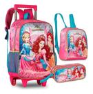 KIT Mochila de Carrinho Infantil +LANCHEIRA +ESTOJO Princesas Mágicas