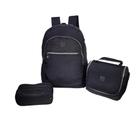 Kit Mochila de Costas 3 Peças Juvenil Escolar Feminino Masculino
