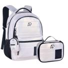 Kit Mochila De Costas Alice Palucci Juvenil Estilo Puffer Com Porta Notebook Chaveiro e Estojo Pra 36 Pens Escolar Clio