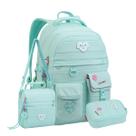 Kit Mochila De Costas Color Up Escolar Lancheira Estojo Box Cor:Acqua