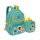 Kit Mochila De Costas E Lancheira Térmica Três Palavrinhas Escolar Infantil Alças Ajustáveis Confortável Licenciado Clio
