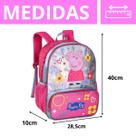 Kit Mochila De Costas Espaçosa Peppa Pig Com Pelinho Holográfica Escolar e Lancheira Térmica Infantil Licenciado Clio
