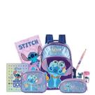 Kit Mochila de Costas Lancheira E Estojo Triplo Stitch Kids