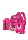 Kit Mochila De Costas Lancheira Garrafa Infantil Lotso Escolar Passeio
