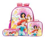 Kit Mochila de Costas Princesas com Lancheira Estojo Disney Kit Mochila de Costas Princesas com Lancheira Estojo Disney