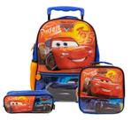Kit Mochila de Rodas Carros com Lancheira e Estojo Disney Kit Mochila de Rodas Carros com Lancheira e Estojo Disney