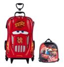 Kit Mochila de Rodas e Lancheira em 3D Cars Mcqueen