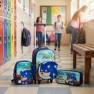 Kit Mochila De Rodas Infantil Bionic Com Lancheira Estojo Azul Escolar Bionic