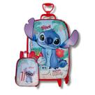 Kit Mochila De Rodas Stitch Praia 3D Lancheira Escolar