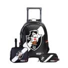 Kit Mochila De Rodas Vasco Da Gama Meninos Lancheira Estojo Cor:Preto