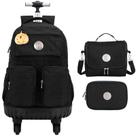 Kit mochila de rodinha 17 , lancheira e estojo box trendy preto