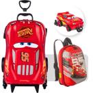 Kit Mochila De Rodinha E Lancheira Carros Marvel Disney Vermelho Mcqueen Kit Mochila De Rodinha E Lancheira Carros Marvel Disney Vermelho Mcqueen