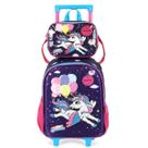 Kit Mochila de Rodinha Escolar Unicórnio e Lancheira Térmica