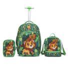 Kit Mochila De Rodinha Infantil Bolsa Escolar Estojo Lancheira Térmica Resistente