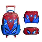 Kit Mochila De Rodinha Lancheira e Estojo Infantil PVC 3D Spider Yins Kids YS42239