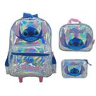 Kit Mochila De Rodinha Lancheira e Estojo Stitch 41682 - Infantil