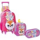 Kit Mochila De Rodinha Lancheira Estojo Fluffy YeppMIF5328