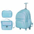 Kit Mochila de Rodinha Menina Estojo Lancheira Grande Glitter