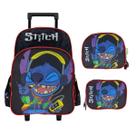 Kit Mochila De Rodinha Stitch + Lancheira + Estojo Box Masculino,Menino Kit Mochila De Rodinha Stitch + Lancheira + Estojo Box Masculino,Menino