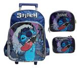 Kit Mochila de Rodinha Stitch Luxcel + Lancheira Térmica + Estojo Box Escolar Infantil - AZUL Kit Mochila de Rodinha Stitch Luxcel + Lancheira Térmica + Estojo Box Escolar Infantil - AZUL