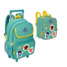 Kit Mochila De Rodinha Três Palavrinhas Com Lancheira Térmica Confortável Ideal Para Escola Passeio Volta Às Aulas Clio