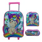 Kit Mochila de Rodinha Unicórnio Clio - 3496 Kit Mochila de Rodinha Unicórnio Clio - 3496