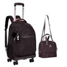Kit Mochila De Rodinhas 360 Escolar e Lancheira Térmica C/ 2 Bolsos Prático Rebecca Bonbon Juvenil Licenciado - Clio