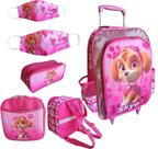 Kit mochila de rodinhas dinossauro escolar infantil meninos masculino moda volta as aulas