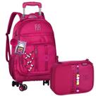 Kit Mochila de Rodinhas Estojo Box 36 Pens Rebecca Bonbon RB Material Escolar Resistente para Meninas Criança Infantil Compartimentos Espaçosos Kit Mochila de Rodinhas Estojo Box 36 Pens Rebecca Bonbon RB Material Escolar Resistente para Meninas Criança Infantil Compartimentos Espaçosos