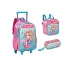 Kit mochila de rodinhas + estojo + lancheira sereias - sr24557kt / sr24553k clio