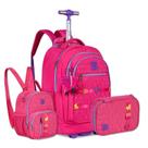 Kit Mochila de Rodinhas Lancheira Estojo Box Rebecca BonBon