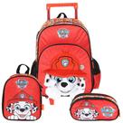 Kit Mochila De Rodinhas Lancheira Estojo Paw Patrol Pelúcia Kit Mochila De Rodinhas Lancheira Estojo Paw Patrol Pelúcia