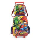 Kit Mochila de Rodinhas Lancheira Luxcel Super Man Azul Kit Mochila de Rodinhas Lancheira Luxcel Super Man Azul