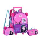Kit Mochila de Rodinhas Luluca Panda Infantil Escolar Original Completo Kit Mochila de Rodinhas Luluca Panda Infantil Escolar Original Completo
