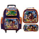 Kit Mochila de Rodinhas Menino Azul Dragon Ball 3 Pçs Escola Kit Mochila de Rodinhas Menino Azul Dragon Ball 3 Pçs Escola