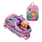 Kit mochila diplomata maxtoy 3d patrulha canina skie com lancheira