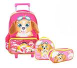 Kit Mochila Dog Aviador + Lancheira e estojo Yepp COR:ROSA